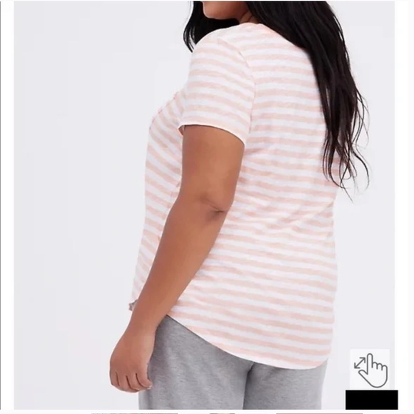 Torrid SLUB PEACH STRIPE TEE - Picture 5 of 7